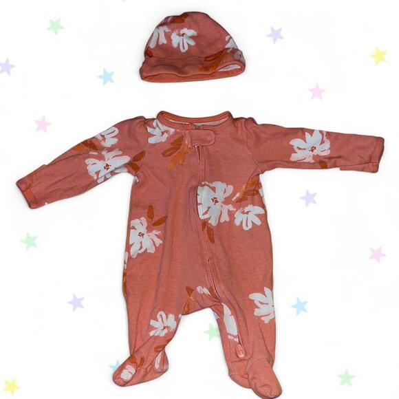 Newborn salmon floral set - Picture 1 of 2